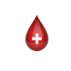 3d red cross with blood on transparent background PNG image