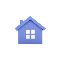 Fototapeta na wymiar blue house icon on transparent background PNG image