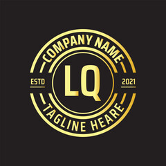 Fototapeta na wymiar Professional simple Letter LQ Circle Luxury Gold Color Vector Logo Template