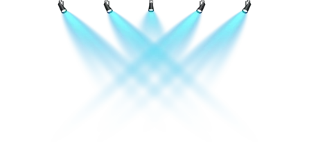 Gordijnen Bright blue Spotlight. Scene. Light Effects. Glow light effect. Glowing lamp. PNG. © Orange Sky