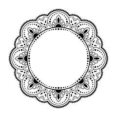Frame in eastern tradition. Stylized with henna tattoos decorative pattern for decorating covers for book, notebook, casket, magazine, postcard and folder. Flower border in mehndi style.