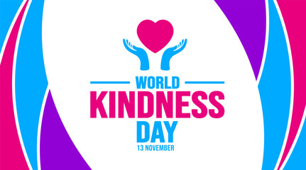 November is World Kindness Day background template. Holiday concept. background, banner, placard, card, and poster design template with text inscription and standard color. vector illustration.