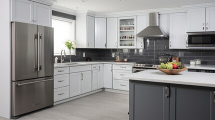 Fototapeta premium kitchen remodel that features innovative appliance storage solutions, decluttering countertops for a clean, modern look