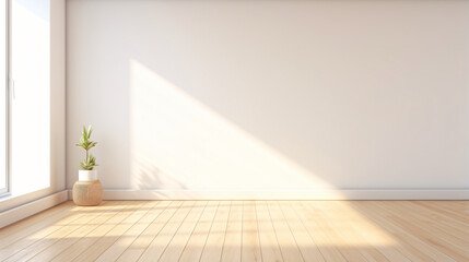 Fototapeta na wymiar Stimulate image of white empty room interior