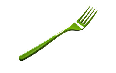 3D Cartoon of a Single Plastic Fork on transparent background