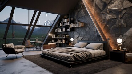 modern bedroom decor concept that celebrates the beauty of asymmetry and irregular shapes for a unique aesthetic