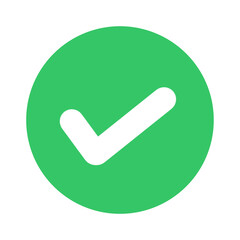 check mark button tick yes button vector illustration round green background