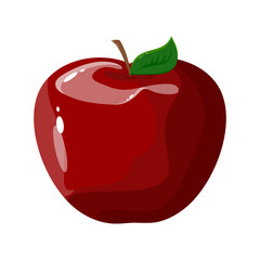 Print High-Resolution Red Apple Vector Illustration - Fresh, Crisp, and Juicy Fruit. Perfect for Food and Beverage Designs, Healthy Lifestyle Concepts, Kid-Friendly Concepts, and Nutritional Graphics.