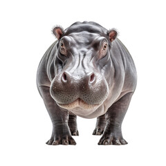 Hippopotamus Close-up Isolated on Transparent or White Background, PNG