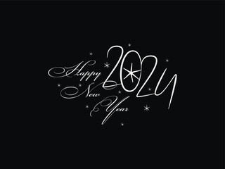 Happy New Year, New Year, 2024, Happy New Year 2024, creative happy new year 2024 with star design for you
