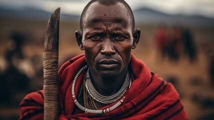 Portrait of an African warrior