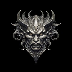Fototapeta premium Ferocious demons in silver. Perfect for fantasy, high fantasy, book covers, cards, invitations, games and more. 