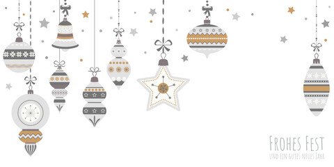 vintage christmas baubles with ornaments