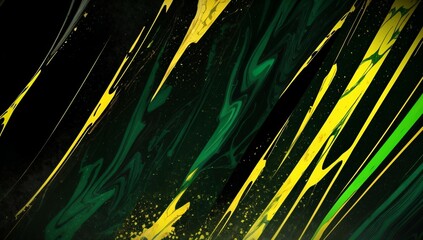 (4K) Abstract Oil Surface texture wallpaper/background, Green, Yellow & Black , AI