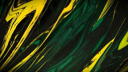 (4K) Abstract Oil Surface texture wallpaper/background, Green, Yellow & Black , AI