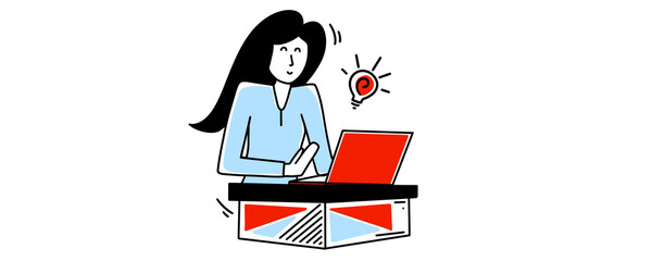 cute college student illustration