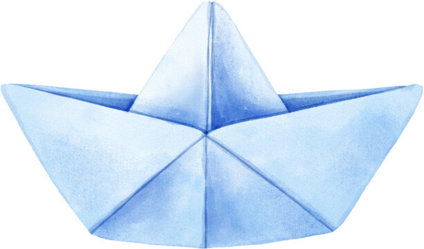 Watercolor paper boat