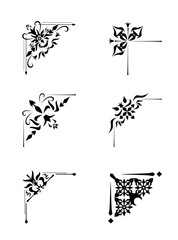 Ornamental design corners set vector