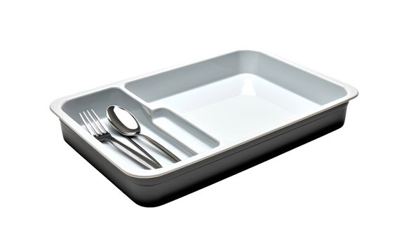 Solitary Plastic Cutlery 3D Cartoon on transparent background