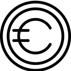 Euro flat icon vector illustration