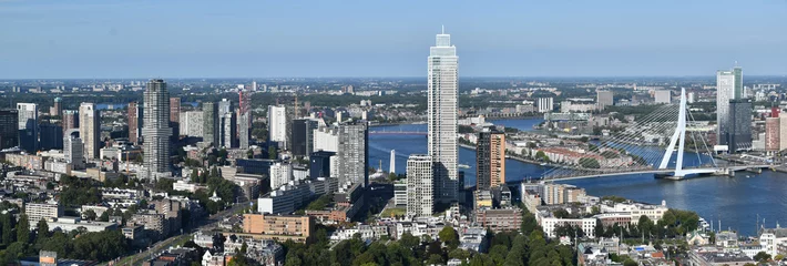 Cercles muraux Pont Érasme Rotterdam skyline