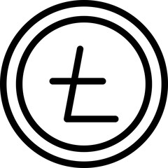 Obraz premium Lite coin flat icon vector illustration