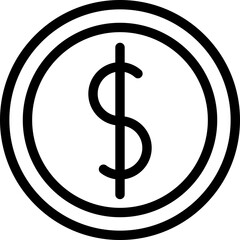 Dollar flat icon vector illustration