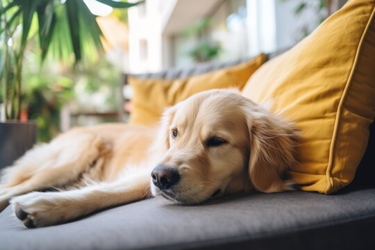Perros adoptados disfrutando de la tranquilidad y la seguridad de su nuevo hogar. Bienestar animal. 
