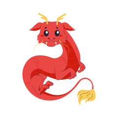 cute chinese dragon, new year, Holidays cartoon character.