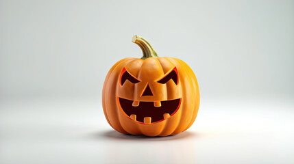 A Halloween pumpkin on a white background.