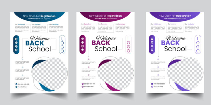 Free vector back to school vertical flyer template , education,course flier, school brochure, university, college, leaflet, advertising,promotion,medical pamphlets design in illustrator