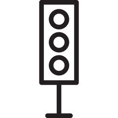 Traffic lights flat icon vector illustration