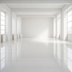 Smooth floor white room background
