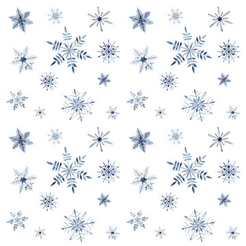 snow crystals - scheekristalle pattern watercolor