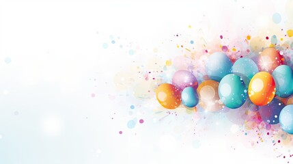 Fototapeta na wymiar easter decoration, colorful easter eggs illustration background, ai generated