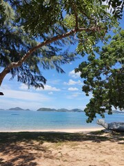sea and ​​mountain sky in thailand