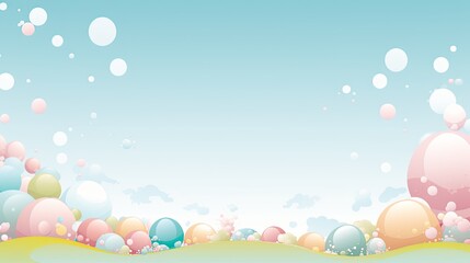 easter decoration, colorful easter eggs illustration background, ai generated