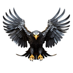 3D Cartoon of Gale shadow Eagle on transparent background