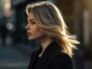 Obraz premium Portrait of a woman in street