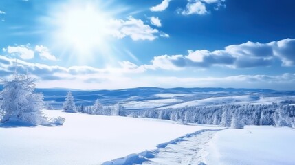 Winter beatifull landscape with snow
