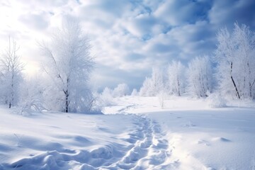 Obraz premium Winter beatifull landscape with snow