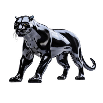 3D Cartoon of Moon shadow Panther on transparent background