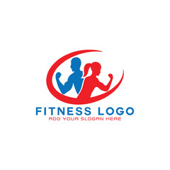 gym fitness logo design vector