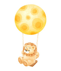 cute lion on swing
