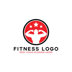 Fototapeta na wymiar gym fitness logo design vector