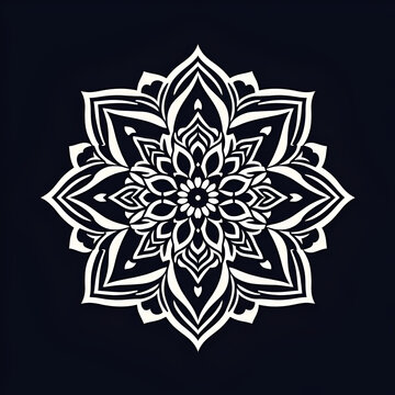 Abstract mandala isolated on black background