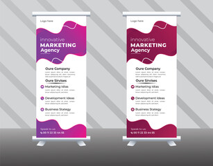 Creative Roll-up Banner Design layout for a marketing agency, minimalistic design, modern template