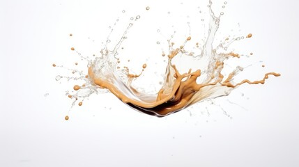 Coffee drink Shape form droplet of espresso splashes into drop cola line tube attack fluttering in air and stop motion freeze shot. Splash soyu soy sauce coffee drink texture graphic resource elements
