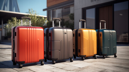 Sleek modern suitcases ready for the next adventure