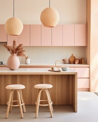 Step into a dreamy pastel paradise as you take in the playful pink cabinets and countertops,...